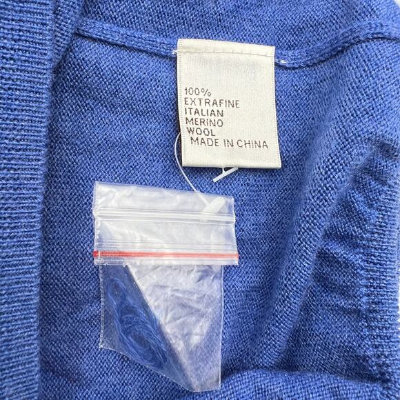 Peter Millar Merino Wool Blue Half Zip Pullover Knit Sweater Long Sleeves - Picture 5 of 6